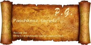 Paschkesz Gergő névjegykártya